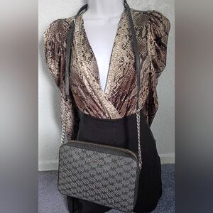 Michael Kors Gray and Black Crossbody Bag